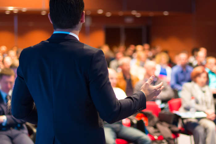 Guy doing a guest speaking gig