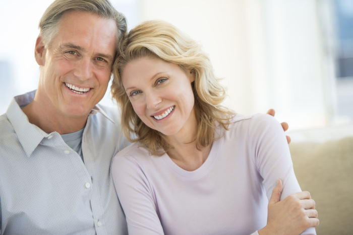 Couple holding each other
