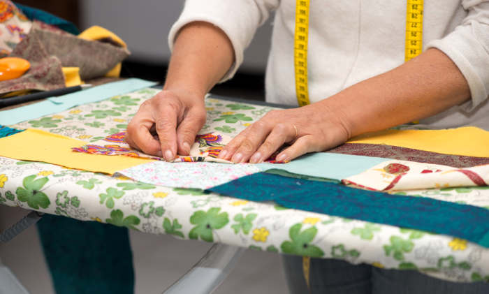 Woman doing quilting